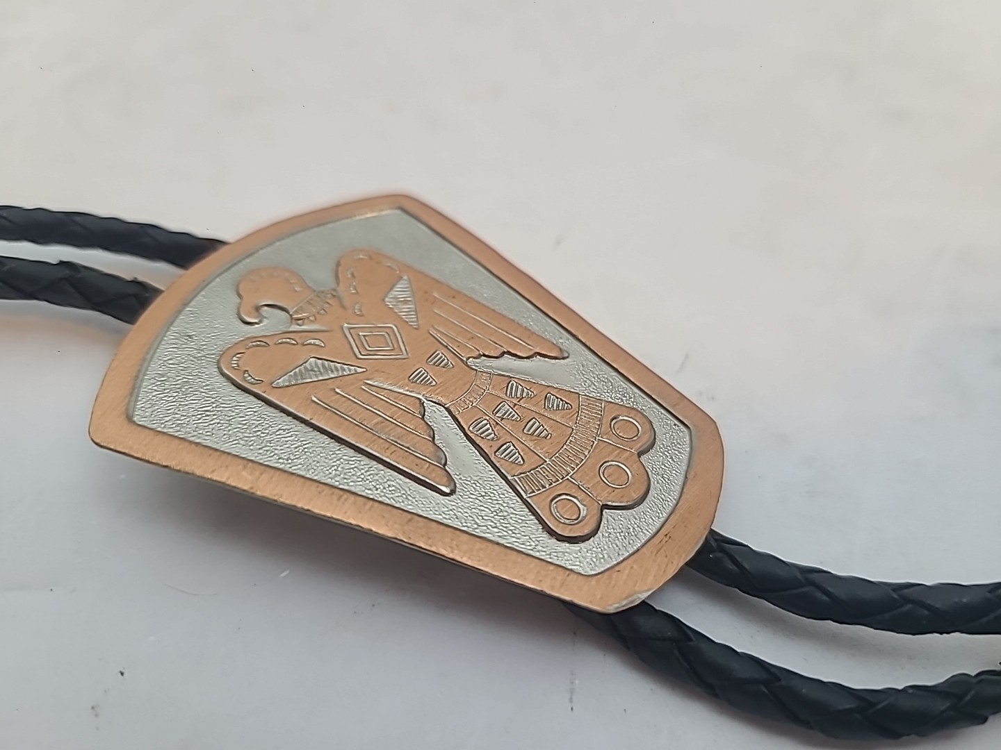 Vtg Native American Solid Copper Thunderbird Bolo… - image 5