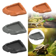 Turtle Water Dish Tortoise Water Food Bowl Aquarium Ornament Reptile Bathing