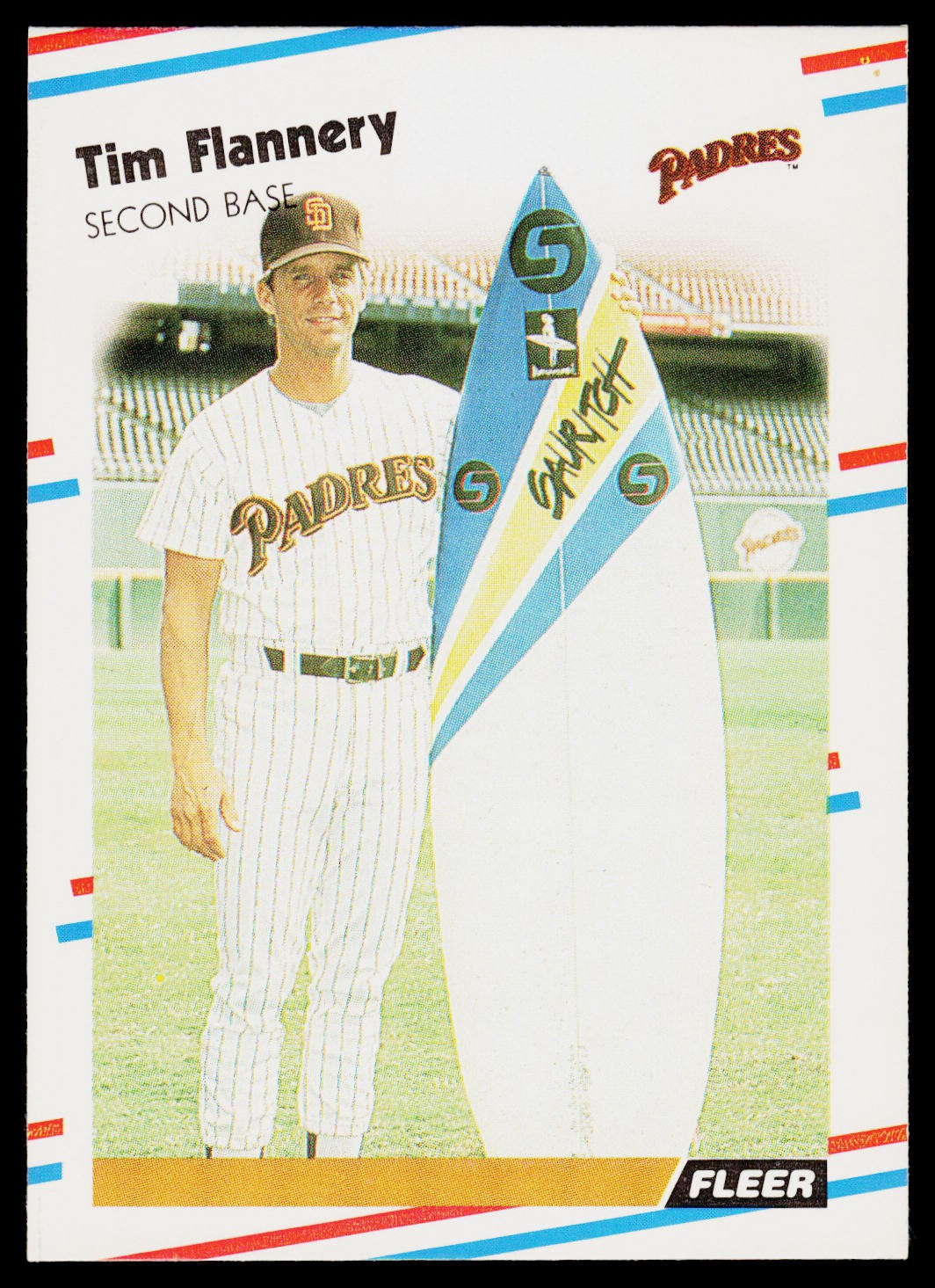 Tim Flannery, 1988 Fleer, #582, San Diego Padres,