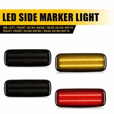 For 1989 1990-1994 Nissan 240sx S13 4pcs Smoked Amberred Led Side Marker Lights