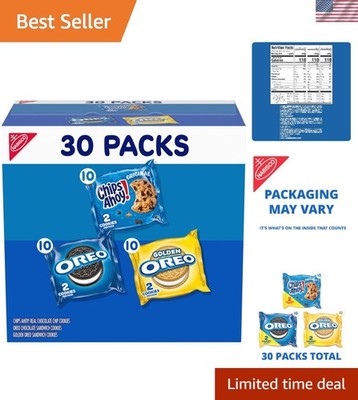 Kosher OREO & CHIPS AHOY! Cookie Variety Pack - 30 Snack Packs for All Occasions