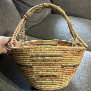Native american RAFFIA Basket Washington Salish AS IS