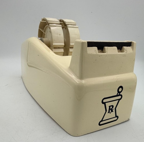 Vintage Scotch C-22 Heavy Duty Weighted Tape Dispenser with Pharmacy Logo Rx