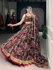 Evening Pink Heavy Lehenga Indian Wedding Party Designer Bollywood Lengha Choli