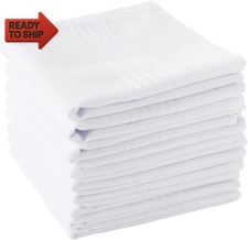 Scotamalone Men'S Handkerchiefs 100 Soft Cotton White Hankie Hankerchieves