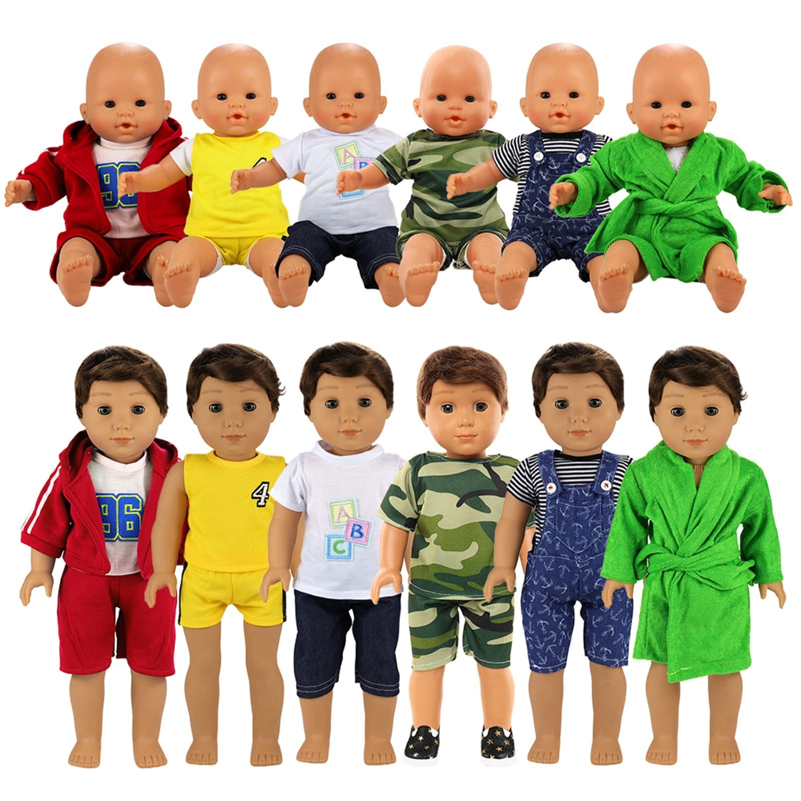 6 Sets Doll Clothes Daily Casual Clothes Outfits Compa...