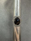 8.3g VTG Sterling Silver Black Stone & Marcasite Ring Size 10 Jewelry Lot K