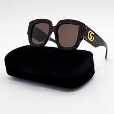 New Gucci Havana Brown Women Sunglasses GG1546S 002