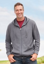 Boulder Creek by KingSize Men's Big Tall Thermal Waffle Zip Hoodie