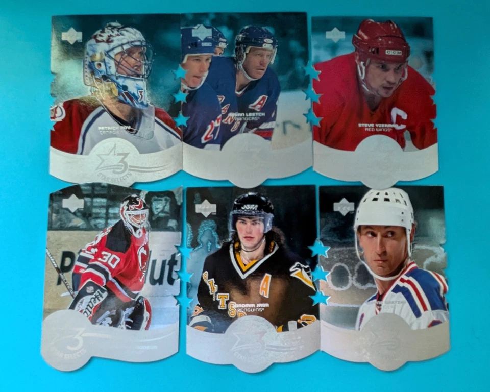 97-98 UD Three Star Selects, Finish Set, U Pick, Hasek Yzerman Jagr Chelios Roy - Image 2 of 4