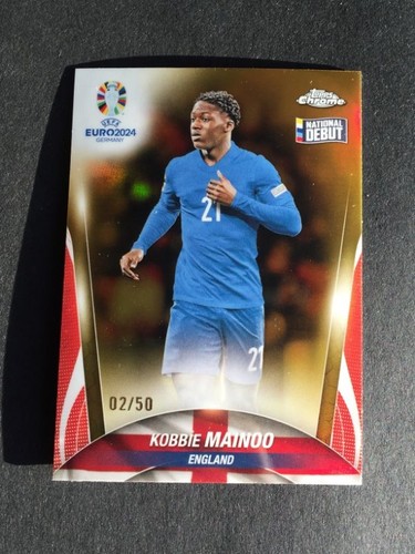 Kobbie Mainoo [Gold Refractor] #123 2024 Topps Chrome UEFA Euro card