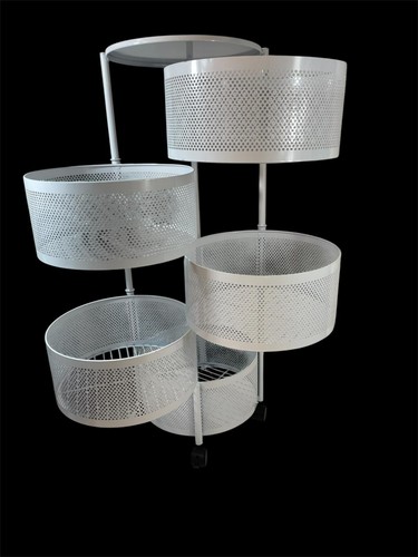 6 Tier Kitchen Rotating Storage Trolley Cart With Wheels Utility Vegetable Rack - Picture 11 of 17