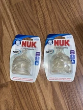 Gerber NUK Orthodontic Wide Silicone Bottle Nipples Lot 0m+ Slow Flow NOS NEW