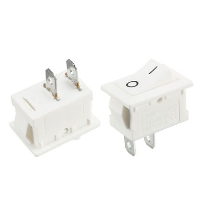 5pcs AC 250V/6A 125V/10A 2P ON/OFF 2 Position Snap-in Boat Rocker Switch White