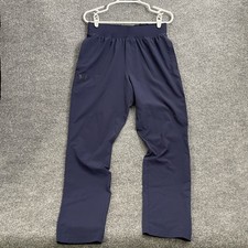 Under Armour Stretch Woven Joggers Mens Sz M Blue Tapered Drawstring 1366215