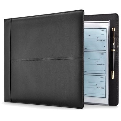 Professional Business Checkbook Cover - Pen Loop Included