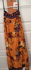 Urban Outfitters Ecote Gigi Orange Floral Mini Racerback Dress L Boho NWT