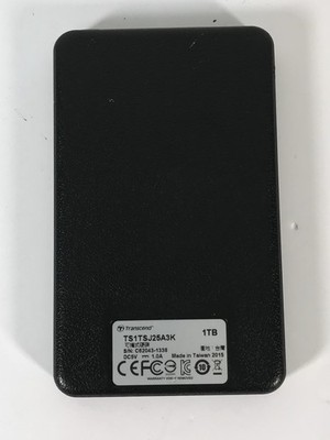 Transcend 1TB StoreJet 25A3 External Hard Drive USB 3.0 Black Model TS1TSJ25A3K