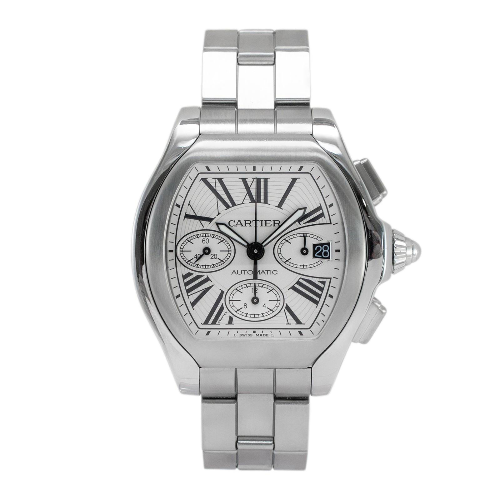 Cartier Roadster 44MM Silver Roman Dial Stainless Steel Watch 3405 W6206019-image