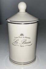 VTG Kassatex New York Le Bain Paris Storage Jar White  Silver 6  Hx3  D