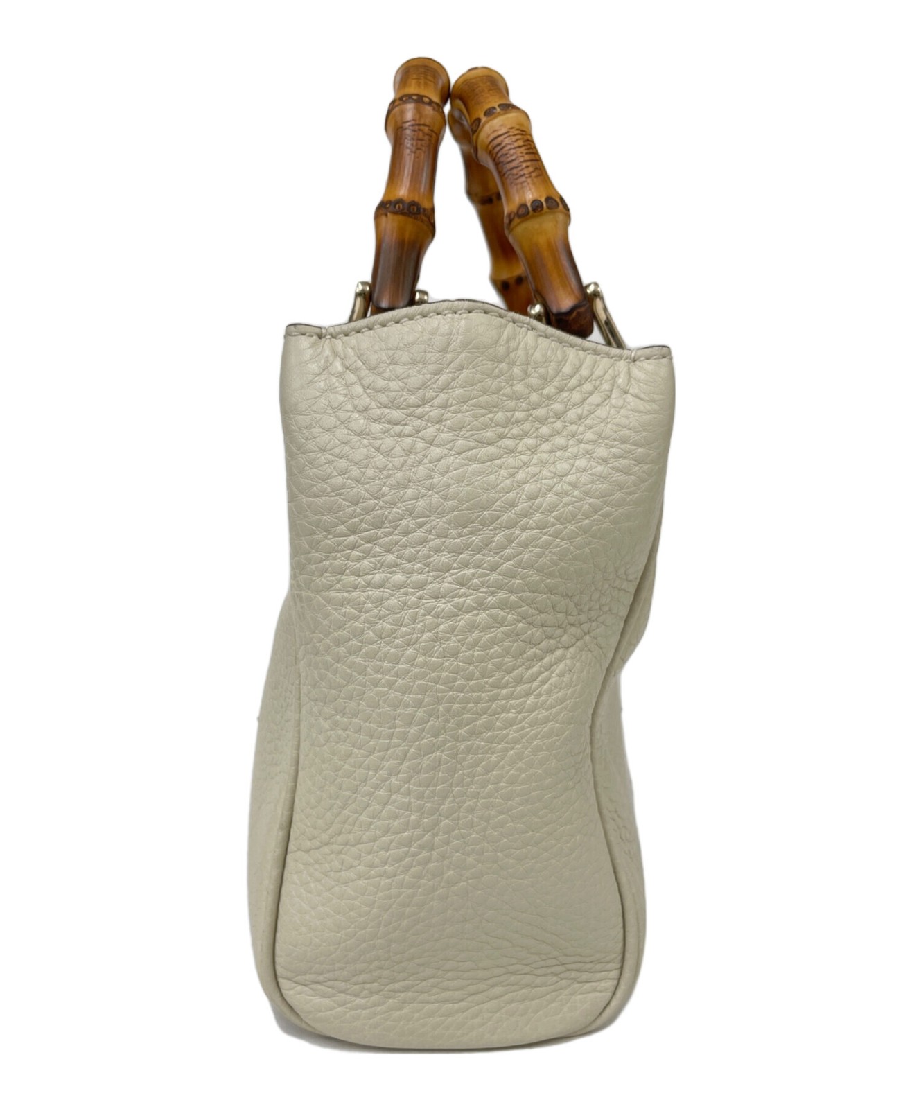 Gucci Bamboo 2Way Shoulder Bag Beige Leather 368823 Handbag SN2559 thumbnail 3