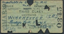 Railway ticket CH3505 LNER 3rd Extension ticket from Montrose 1939 No Buyers fee