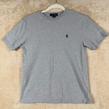 Polo Ralph Lauren Gray Crew Neck T-Shirt Kids Size M 10-12 Short Sleeve Cotton
