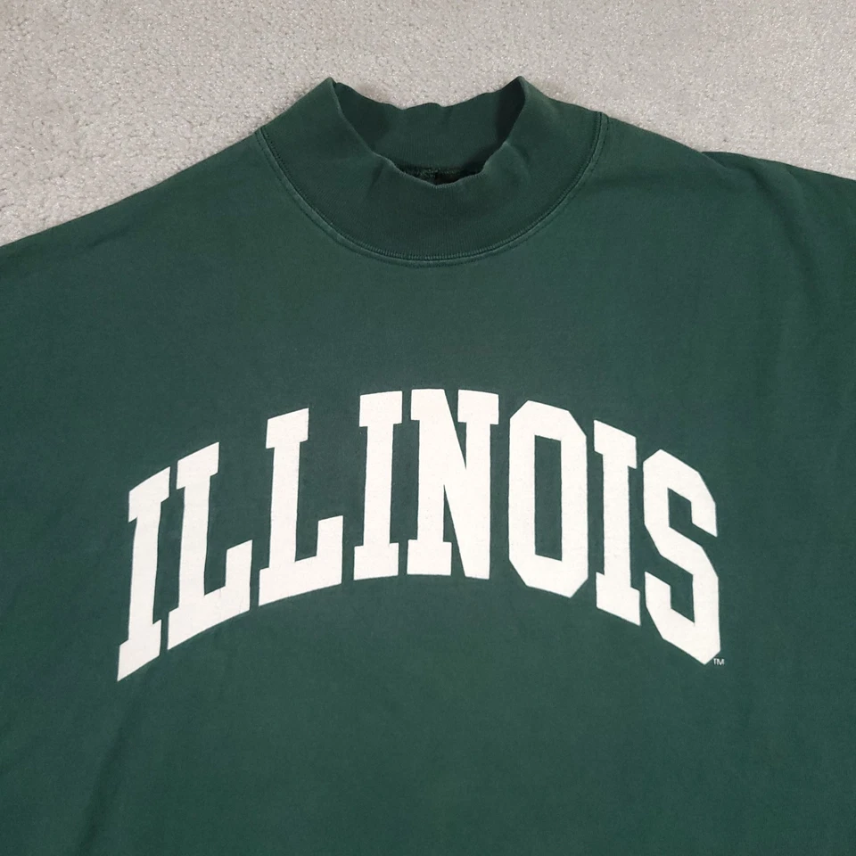 Vintage Soffe's Choice Long Sleeve Shirt Mens 2XL Green Illinois Graphic Tee USA - Image 3 of 4