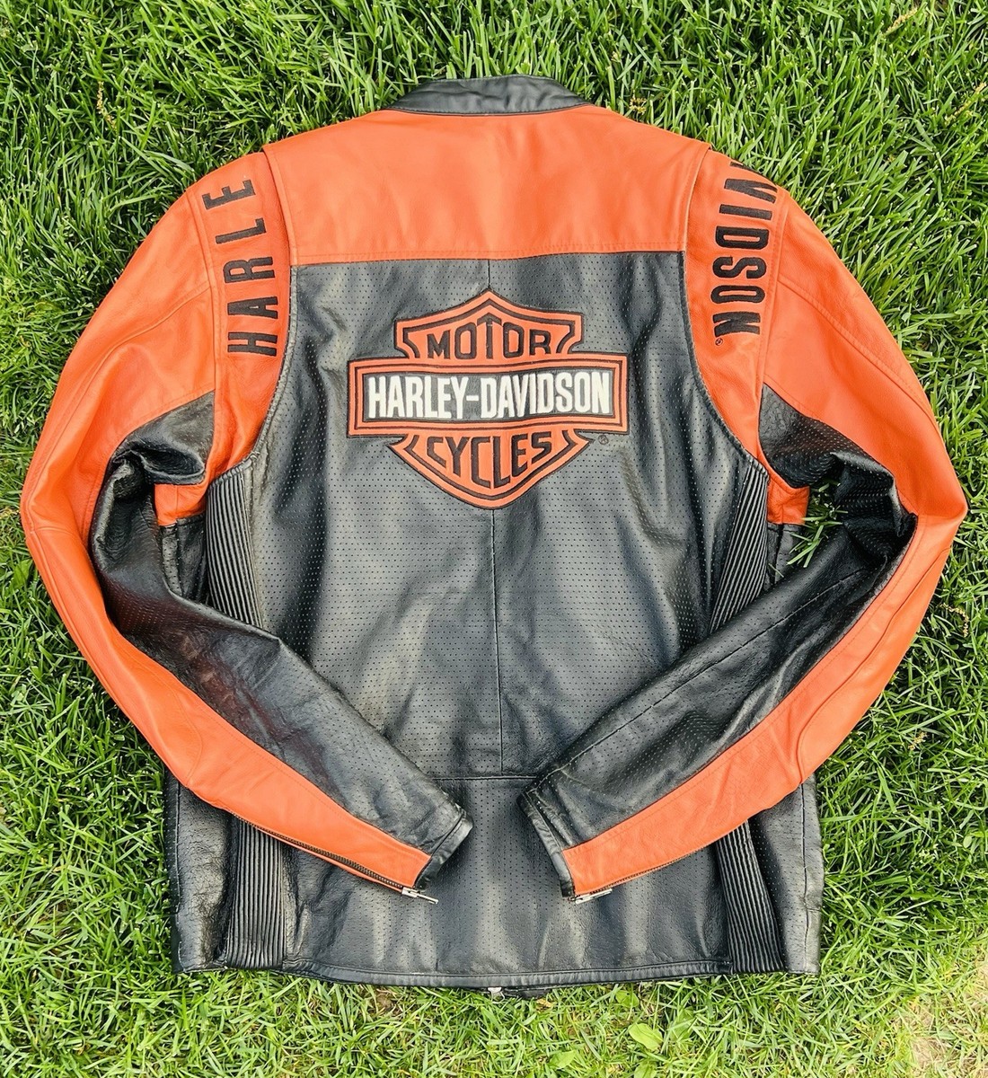 Vintage Harley Davidson Men's Classic Cruiser Leather Motorcycle