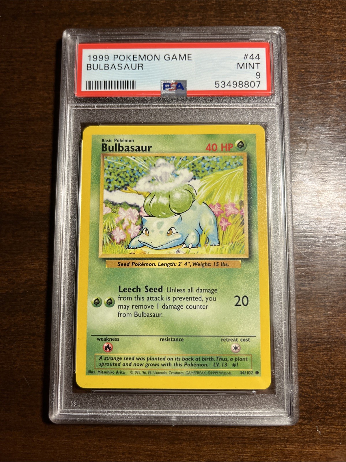 1999 pokemon bulbasaur psa 9 mint 44/102
