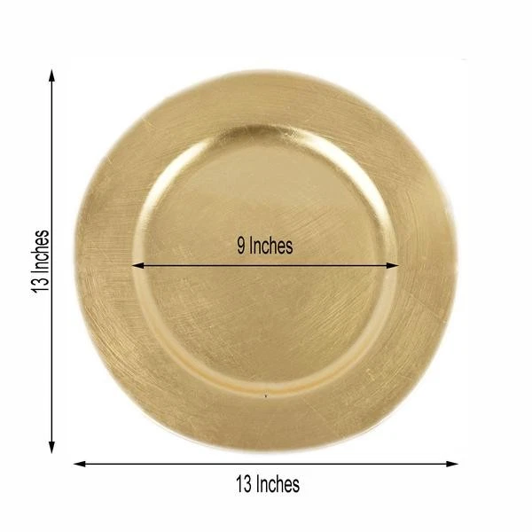 24 piezas 13" DORADO PLATOS CARGADOR Redondos Boda Fiesta Recepción Cena Suministros Foto 2 de 4