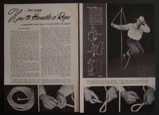 Rope Handling Trick Lariat Handling 1942 Frank Biron How-To pictorial Cowboy