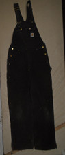 Carhartt Insulated Double Knee Black Bibs Overalls Mens 32x32 Distressed R03