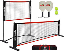 Small Pickleball Net Set - 4FT/10FT Dink Rebounder Net with Paddle Set of 2