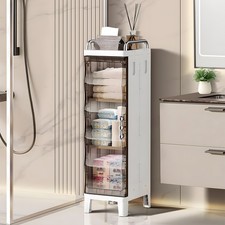 3/4 Tiers Slim Narrow Kitchen Bathroom Gap Cabinet Door Shelves Storage Unit NEW