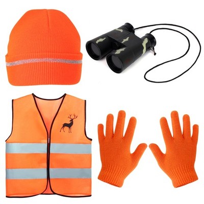 4 Pieces Blaze Orange Hunting Vest and Baseball Cap Combo for Men Women Hunti...