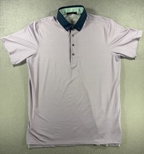 GREYSON Mens Performance Polo Shirt Large Geo Print Lightweight Golf Pnc Champ