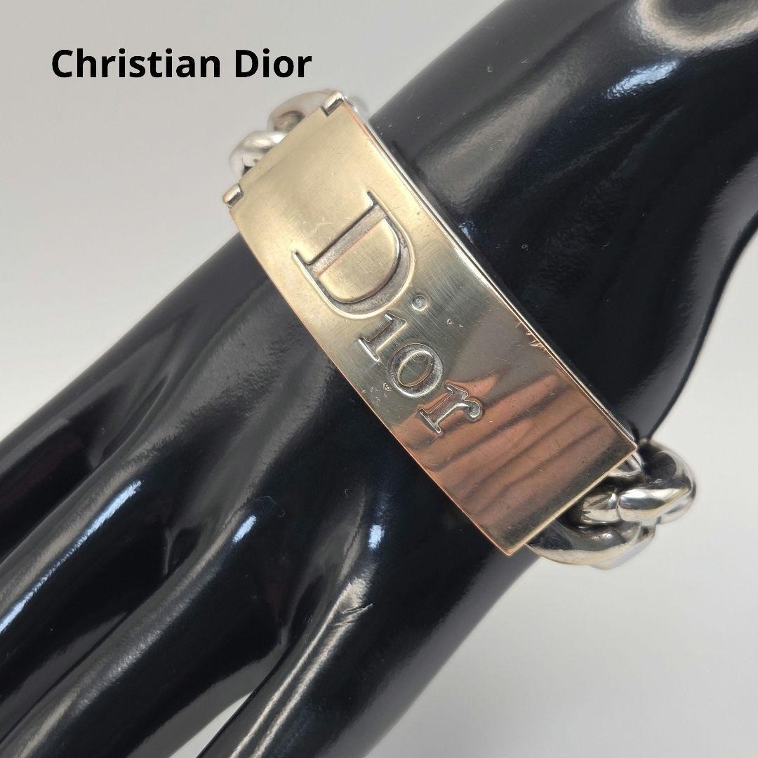 [Used] Christian Dior Bracelet Lip Gloss Duo Street Charm 001 Silver Tone 19cm