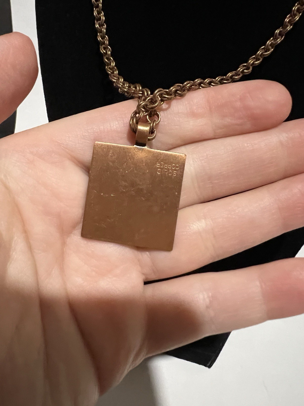 Thick Solid Copper Chain w Slightly Dimensional M… - image 5