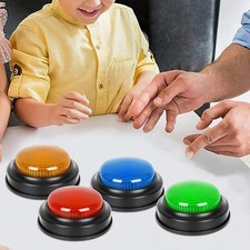 1/4Pcs Learning Re-sources Game Show Answer Buzzer Multi Colored Lights & Sound