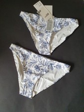 Bikini Bottoms Size 4 H&M Swimwear pack of 2 Girls/Petite Women Blue & White 