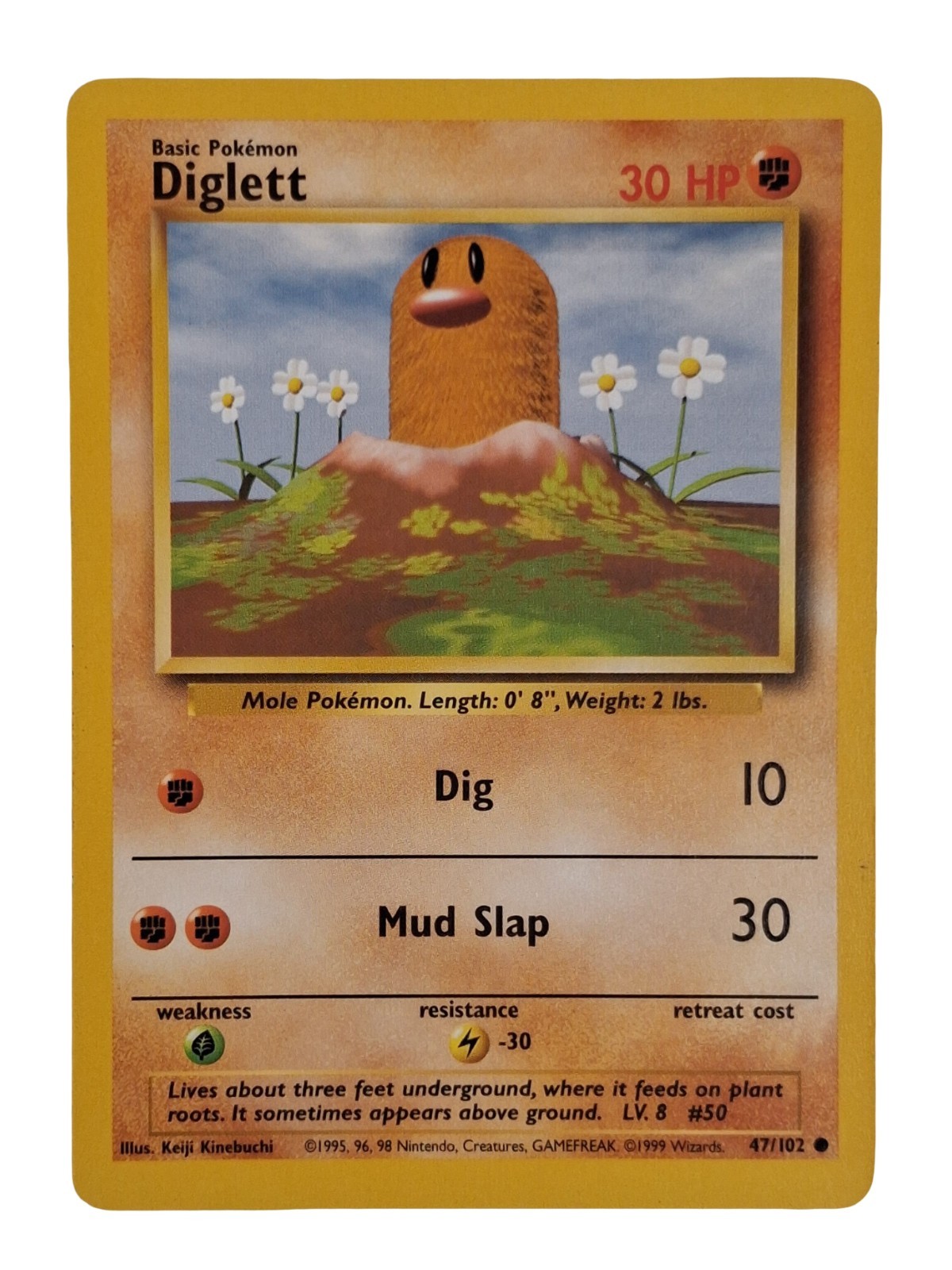 Diglett 47/102 Base Set Unlimited Pokemon Card WOTC 1999 LP