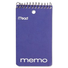 Mead Mea-45354 Wirebound Memo Book - 60 Sheet s - College Ruled - 3" X 5" - 1