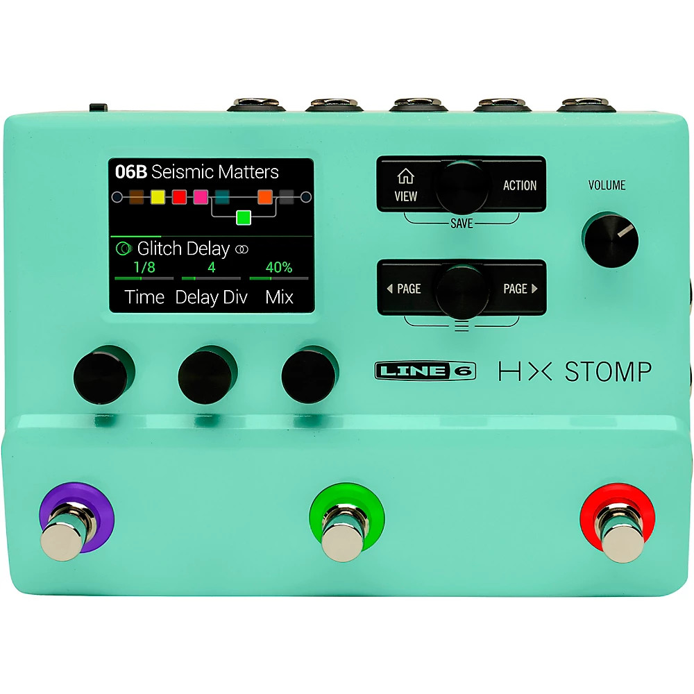 Лимитированная серия мультиэффектов Line 6 HX Stomp, цвет морской пены, зеленый