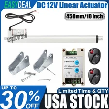 Heavy Duty 12V 18" Linear Actuator Motor + Forward Reverse Controller 1500N Lift