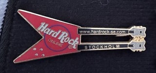 Hard Rock Cafe Stockholm Hard Rock Online Double Neck Guitar Pin