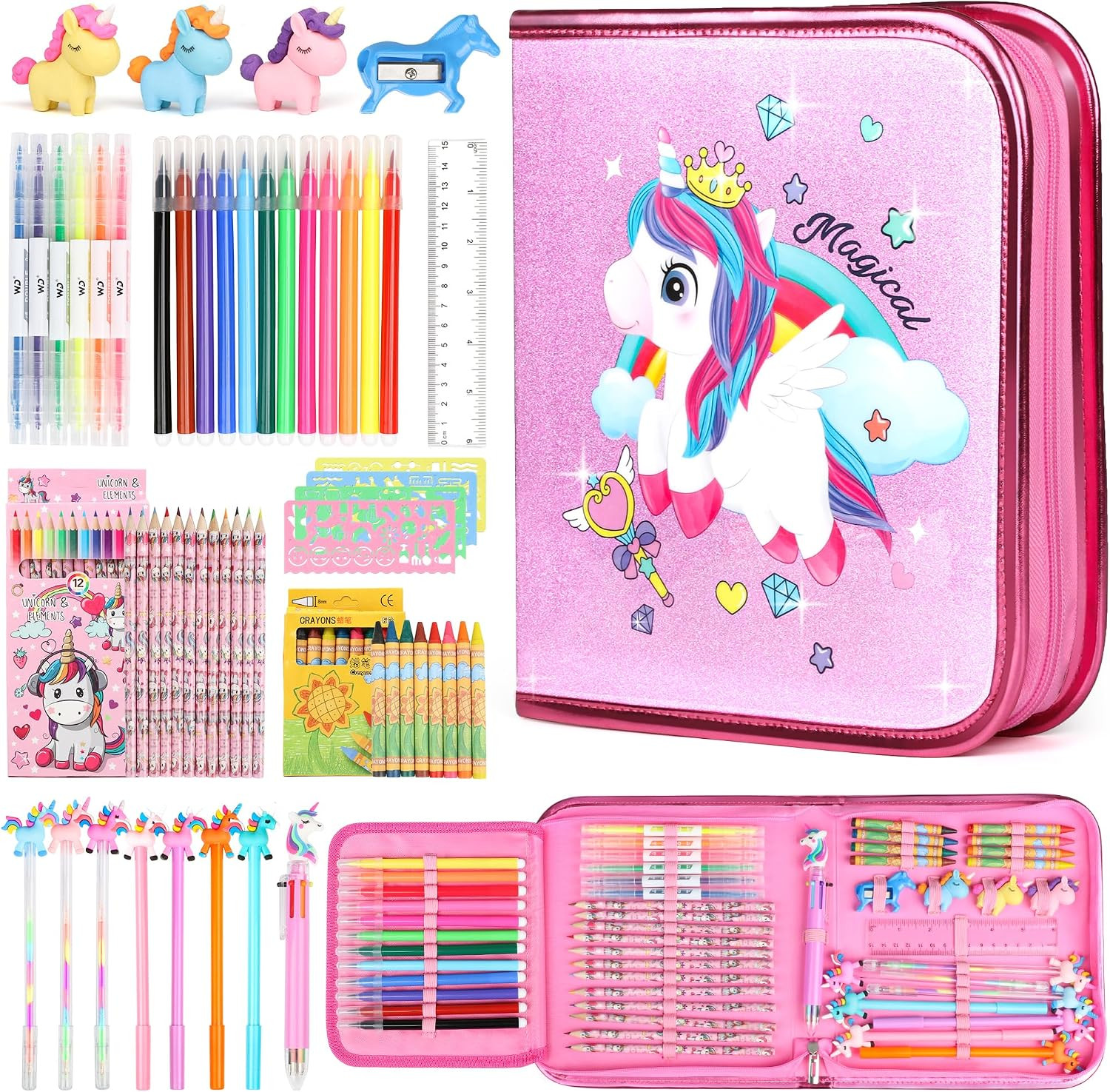 56 Pcs Unicorn Fruit Scented Markers Set, Art Supplies for Kid 4-6 | Arts and Cr