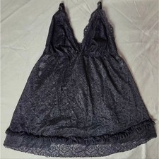 SEDUCTIVE WEAR CINEMA ETOILE Black Floral Lace Baby Doll Lingerie XL Mini Dress