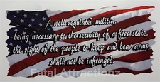 American Flag 2nd Amendment Vinyl Decal Sticker USA quote united states rights