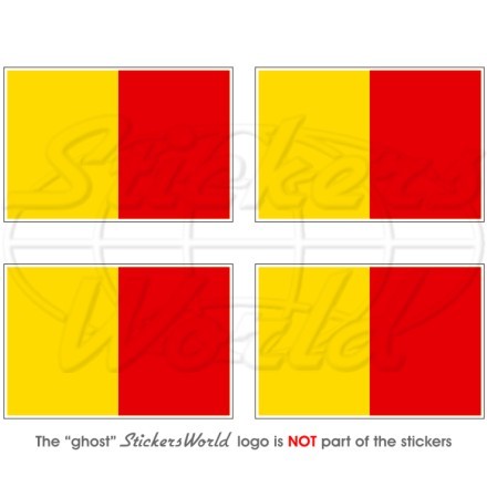 Canada & Romania Flag Vinyl Stickers (4 Pack) - 50mm Bumper/Helmet Decals, Waterproof & Durable